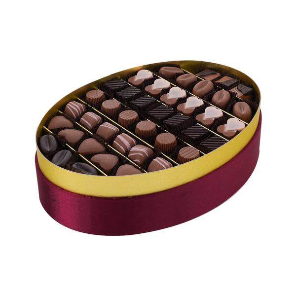 Kafkas Çikolata Oval Kumaş Kutu 500 Gr (Bordo)