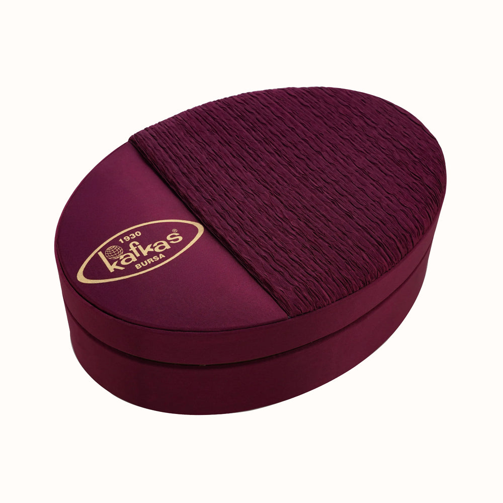 Kafkas Çikolata Oval Kumaş Kutu 500 Gr (Bordo)