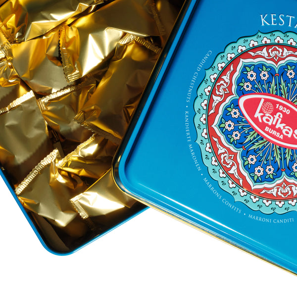 Kafkas Kestane Şekeri Baraklı Çinili Teneke